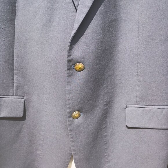 HART SCHAFFNER MARX Jacket Mens 50R Navy Blue Blazer Coat Bronze Buttons Vintage - Picture 5 of 16